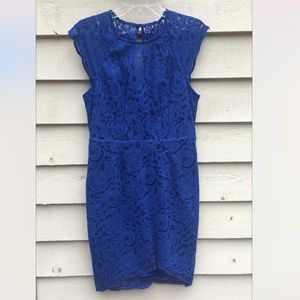 BARDOT Royal Blue Lace Dress, Size 10